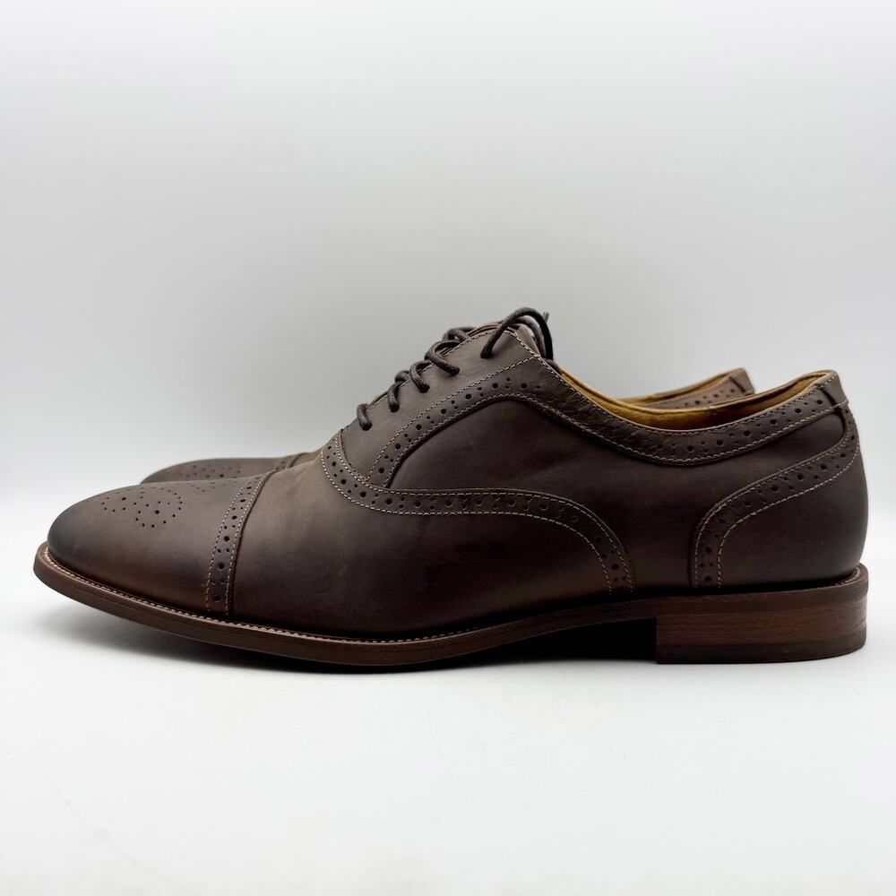 Florsheim Mens Cap Toe Bal Oxford Shoe Size 14M Brown Leather Lace Up NWOB - Picture 9 of 13